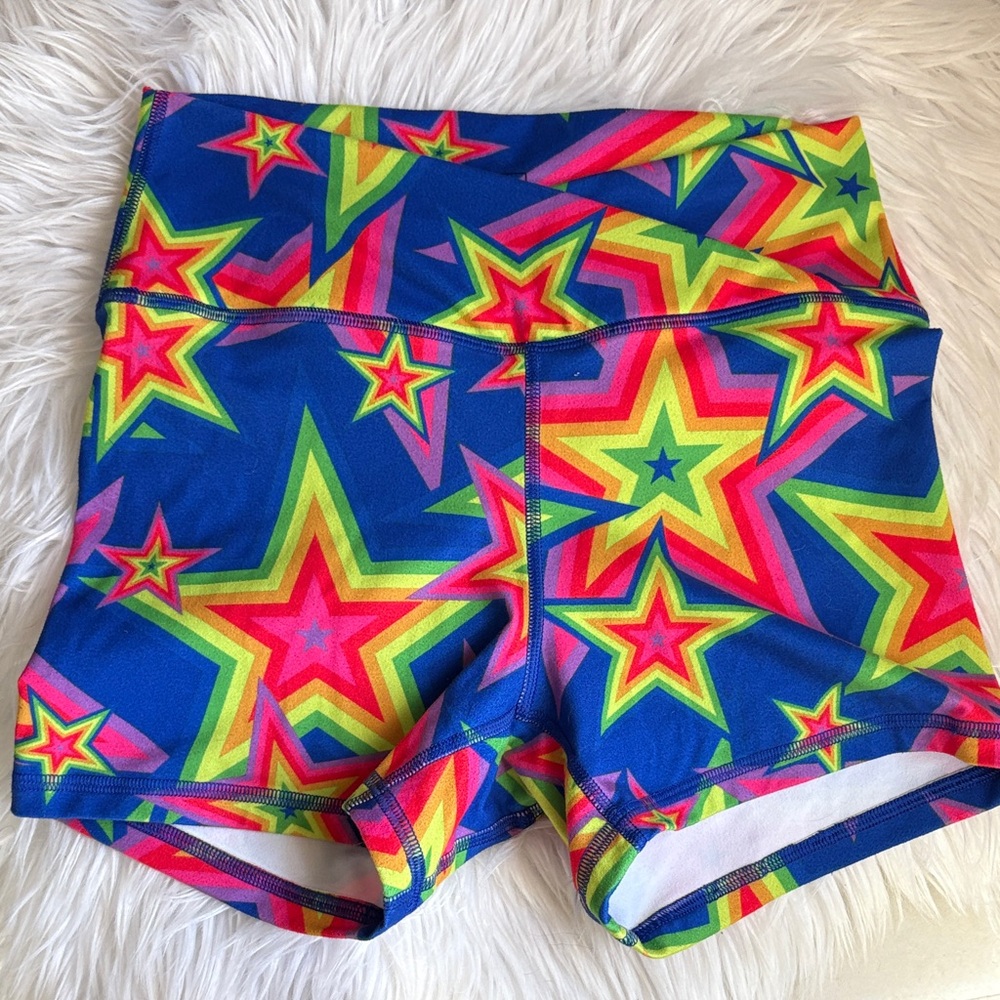 Fleo Neon Starburst Women's Athletic Shorts